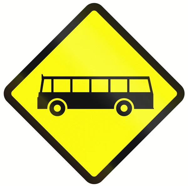 Bus Warning Sign In Indonesia — Stock Photo, Image