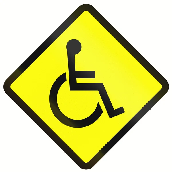 Handicap waarschuwingsbord In Indonesië — Stockfoto