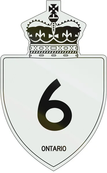 Escudo da estrada de Ontário 6 — Fotografia de Stock