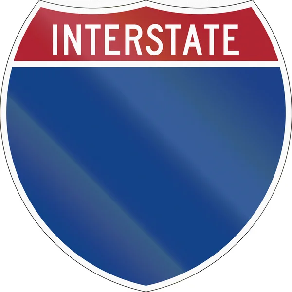 Escudo de carretera interestatal en blanco utilizado en los EE.UU. — Foto de Stock