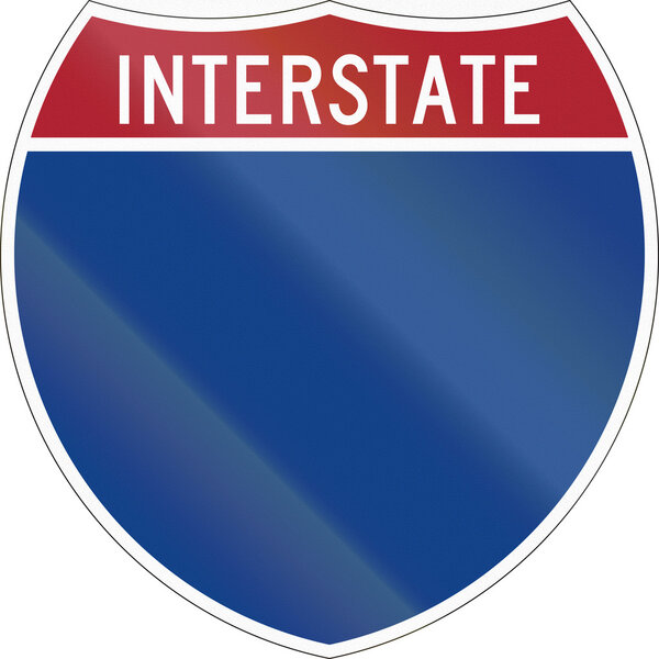 Blank Interstate highway shield used in the US