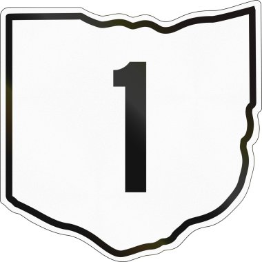 Historic Ohio Highway Route shield from 1960 used in the US clipart