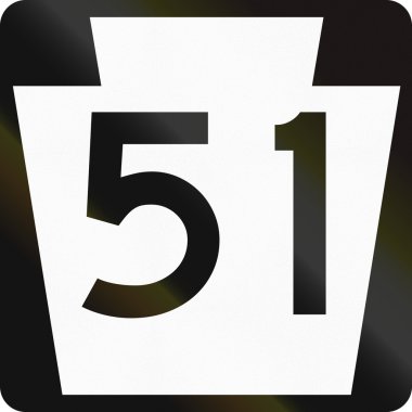 ABD'de kullanılan Pennsylvania Otoban yol kalkan