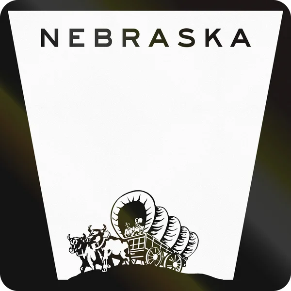 Escudo en blanco de la ruta de la carretera de Nebraska utilizado en los EE.UU. — Foto de Stock