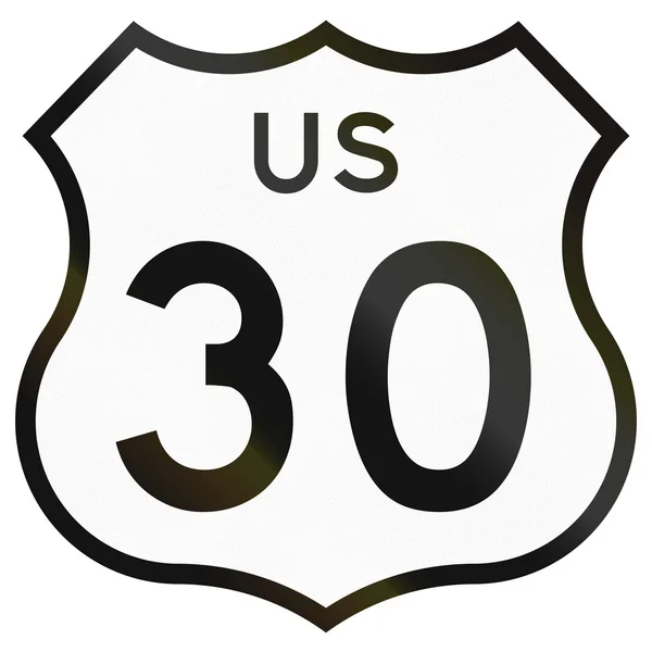 Historisches Autobahnschild aus dem Jahr 1961, das in den USA verwendet wird — Stockfoto