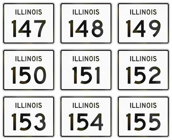 Collectie van Illinois Route schilden gebruikt in de Verenigde Staten — Stockfoto