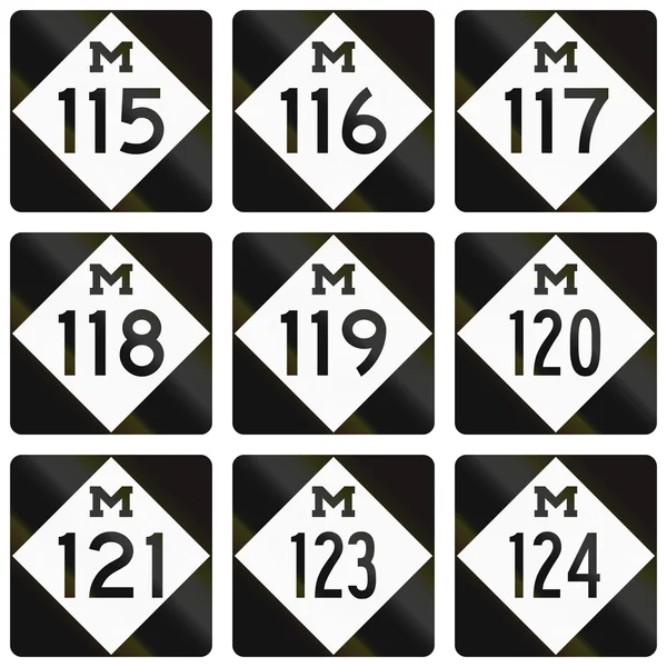Коллекция щитов Michigan Route, используемых в США — стоковое фото