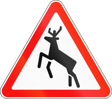 Rusya'da - kullanılan yol işaret geyik geçiş