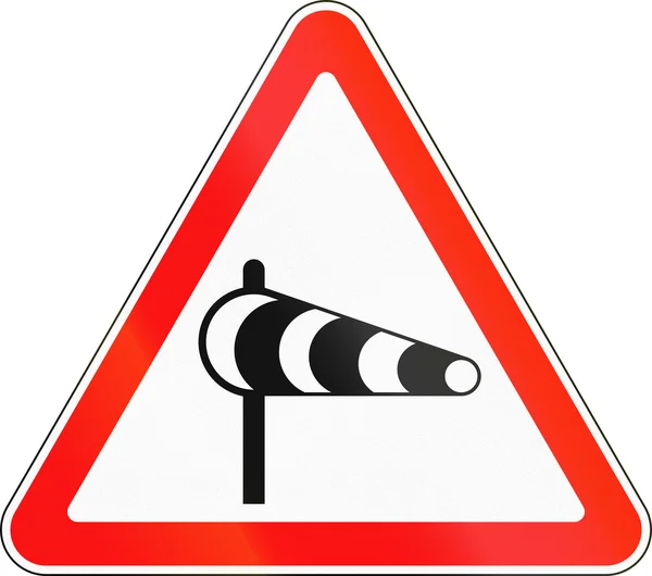 Дорожный знак, используемый в России - Поперечный ветер — стоковое фото