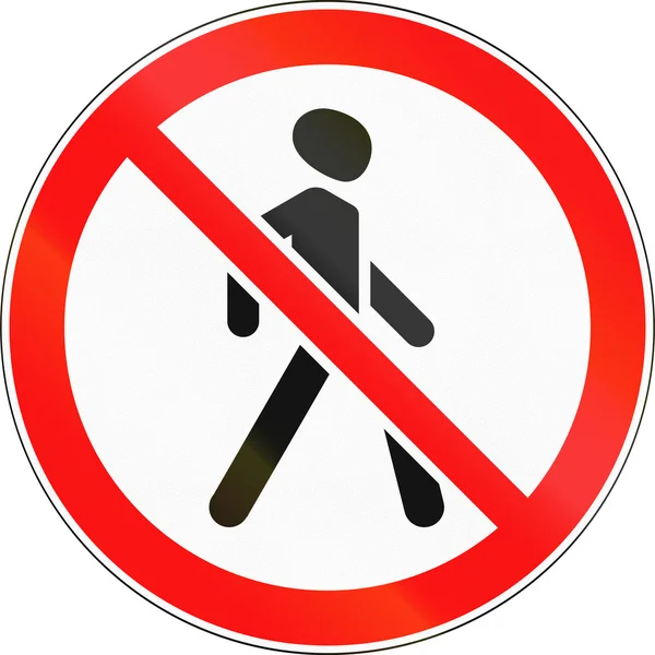 Дорожній знак, що використовується в Росії - немає пішоходів — стокове фото