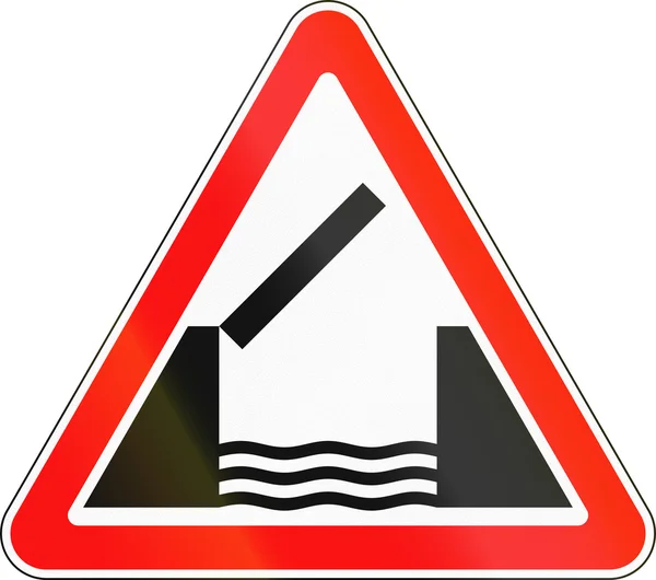 Road sign used in Russia - Opening or swing bridge — Stock Photo, Image
