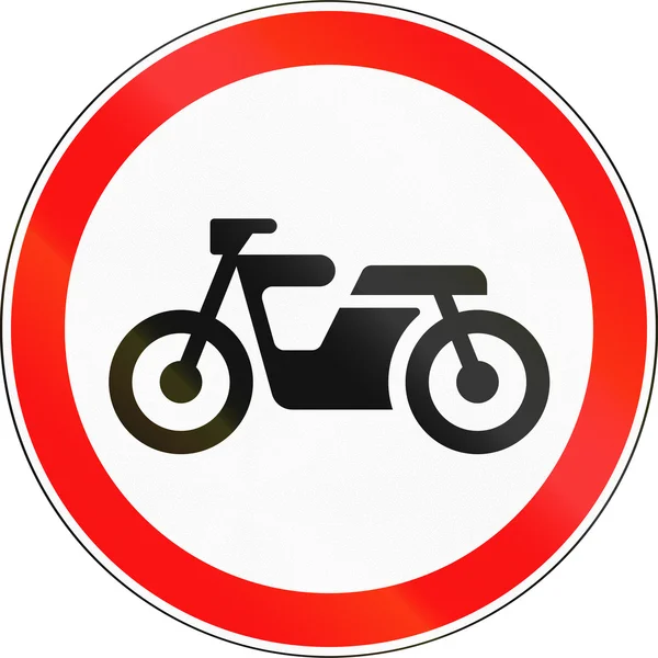 Señal de tráfico utilizada en Rusia - No hay ciclomotores —  Fotos de Stock