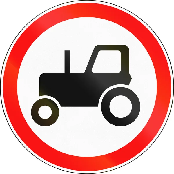 Segnaletica stradale utilizzato in Russia - Nessun trattori — Foto Stock