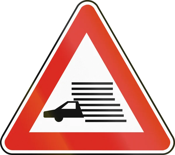 Road sign used in Slovakia - Fog — Stock Photo, Image