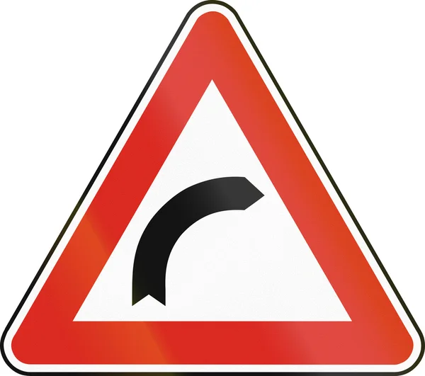 Road sign used in Slovakia - Turn right. — Stock Photo, Image