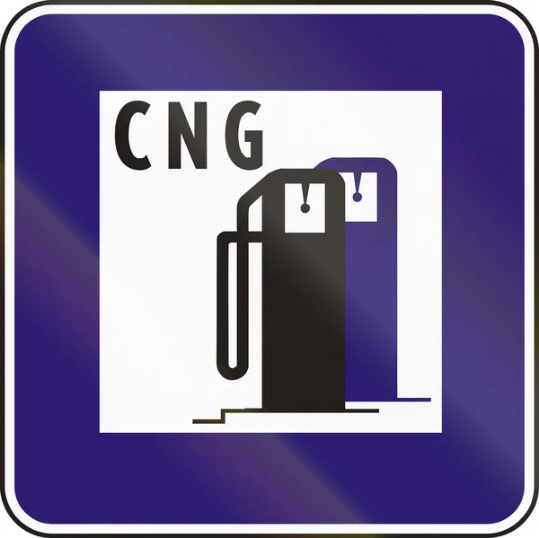 Road sign used in Slovakia - CNG refueling — Stock Photo, Image