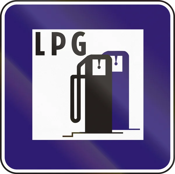Dopravní značka používá na Slovensku - dodávky Lpg — Stock fotografie