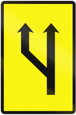 Slovakya - artan yolları için kullanılan yol levhası (geçici)