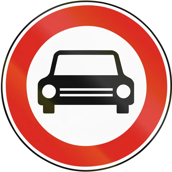 Road sign used in Slovakia - No cars — Stock Photo, Image