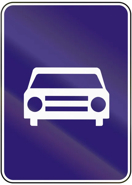 Sinal de estrada utilizado na Eslováquia - Estrada reservada aos veículos a motor — Fotografia de Stock