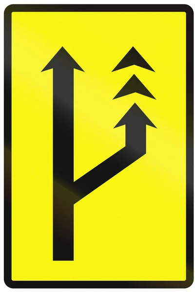 Znak drogowy używany w Słowacji - powolne lane (tymczasowe) — Zdjęcie stockowe