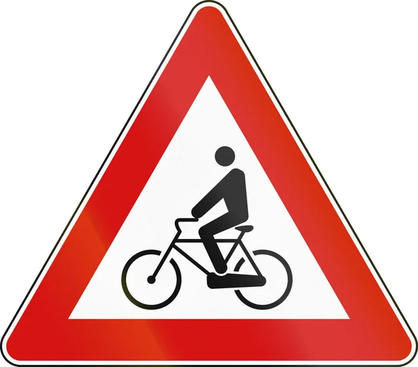 Road sign used in Italy - bicycle crossing. — Stock Photo, Image