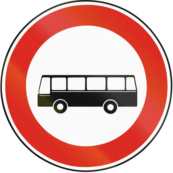 Dopravní značka používá na Slovensku - žádné autobusy — Stock fotografie