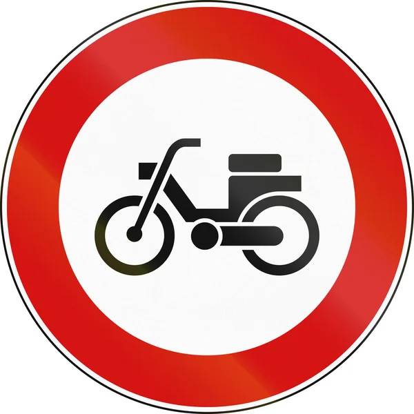 Znak drogowy używany w Włochy - motorowery — Zdjęcie stockowe