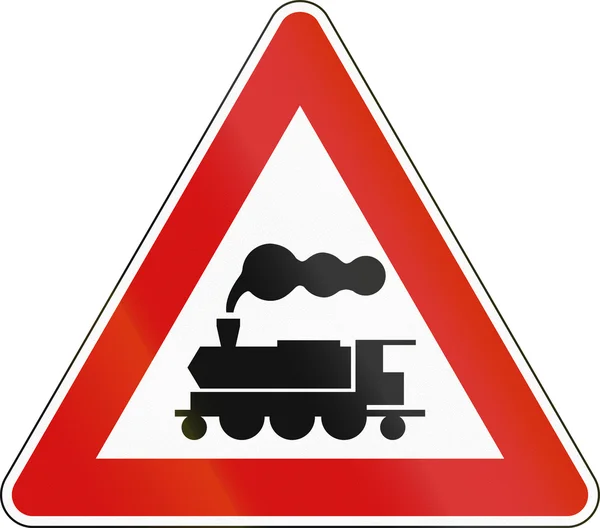 Vägmärke som används i Italien - järnvägen passerar utan barriär — Stockfoto