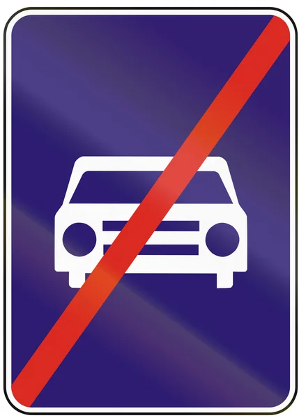 Πινακίδα που χρησιμοποιείται στη Σλοβακία - τέλος του δρόμου που προορίζονται για οχήματα με κινητήρα — Φωτογραφία Αρχείου