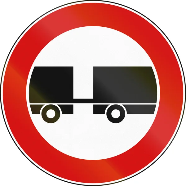 Road sign used in Italy - trailers not allowed — Stock Photo, Image