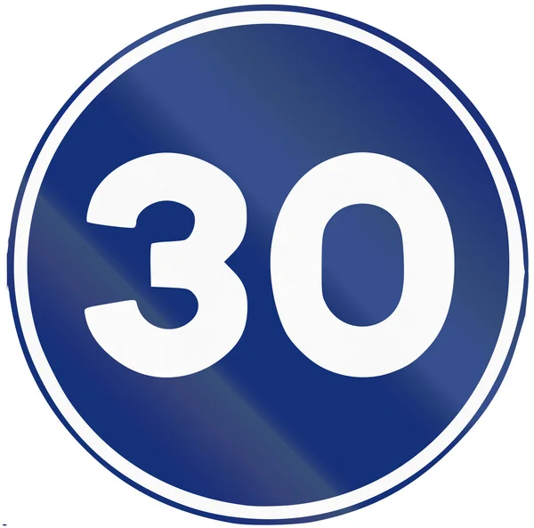 Road sign used in Spain - minimum speed — Stock Photo, Image