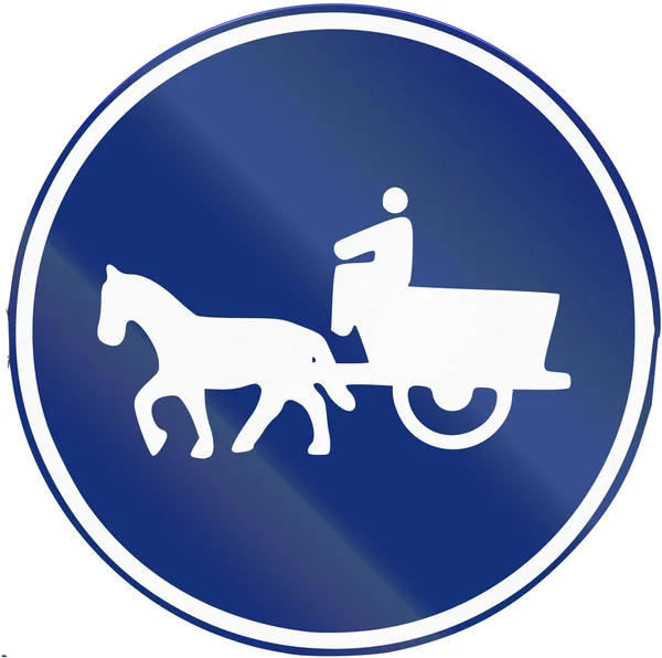 Vägmärke som används i Spanien - transport lane — Stockfoto