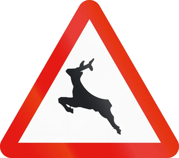 Verkeersbord gebruikt in Spanje - Passage van wilde dieren — Stockfoto