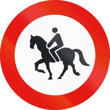 İspanya - equestrians girişine yasak kullanılan yol işareti