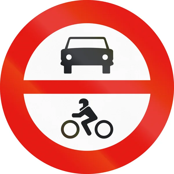 Sinal de estrada utilizado em Espanha - Entrada proibida para veículos a motor — Fotografia de Stock