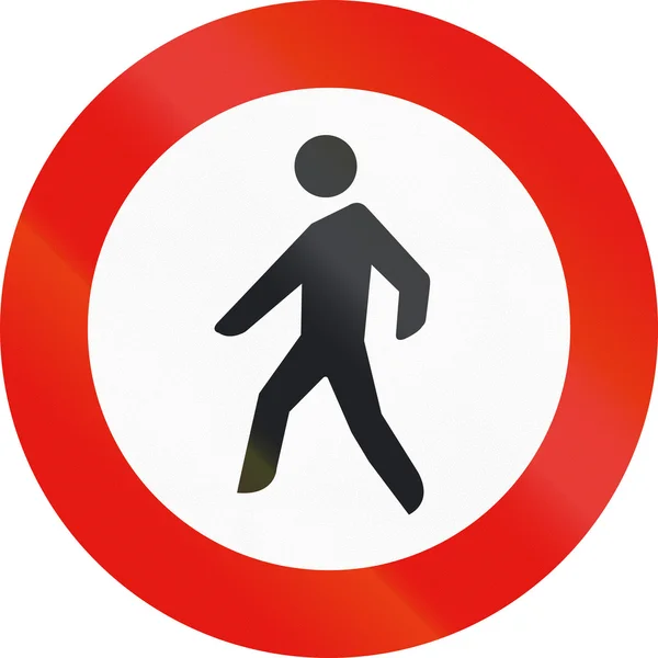 Road sign used in Spain - Entry forbidden to pedestrians — Stock Photo, Image