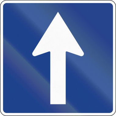 İspanya - tek yönlü yol kullanılan yol işareti
