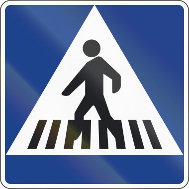 İspanya'da - kullanılan yol işaret yaya geçidi