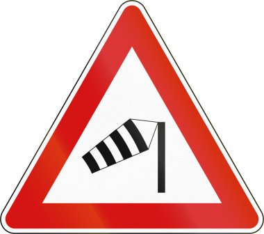 Slovenya yol işaret - tehlikeli yan rüzgarlar