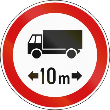 Slovence yasal yol işaret - araç yok yere 10 metre uzunluğunda