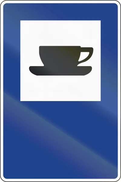 Znak drogowy, używany w Hiszpania - kawiarnia — Zdjęcie stockowe