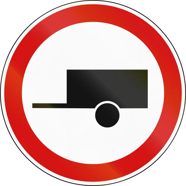 A szlovén tiltó jel - nincs pótkocsik. — Stock Fotó