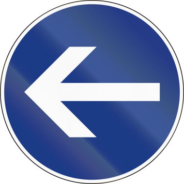 Slovence zorunlu yön işareti - sola dönün.