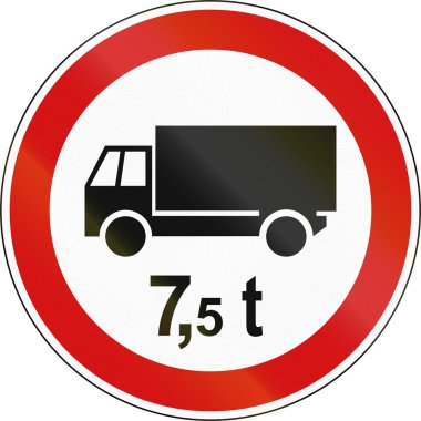Yol işaret - kamyon ağırlık limiti Slovenya