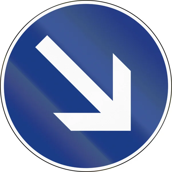 Slovenian mandatory direction sign - Keep right. — Stock Photo, Image