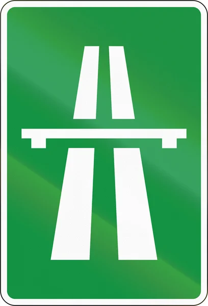 Словенська дорожній знак - автомагістраль починається попереду — стокове фото