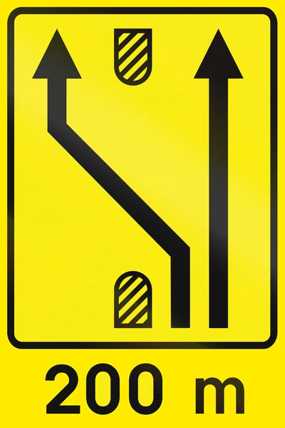 Sinal rodoviário esloveno - Gestão da faixa de tráfego . — Fotografia de Stock