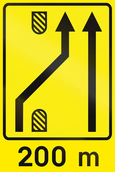 Slovenian road sign - Traffic lane management. — Stock Photo, Image