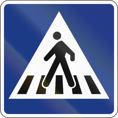 Slovence yasal yol işaret - Zebra geçiş.